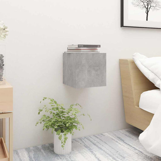 Comodini 2 pz Grigio Cemento 30,5x30x30 cm in Legno Multistrato