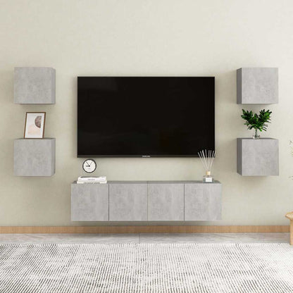 Comodini 2 pz Grigio Cemento 30,5x30x30 cm in Legno Multistrato