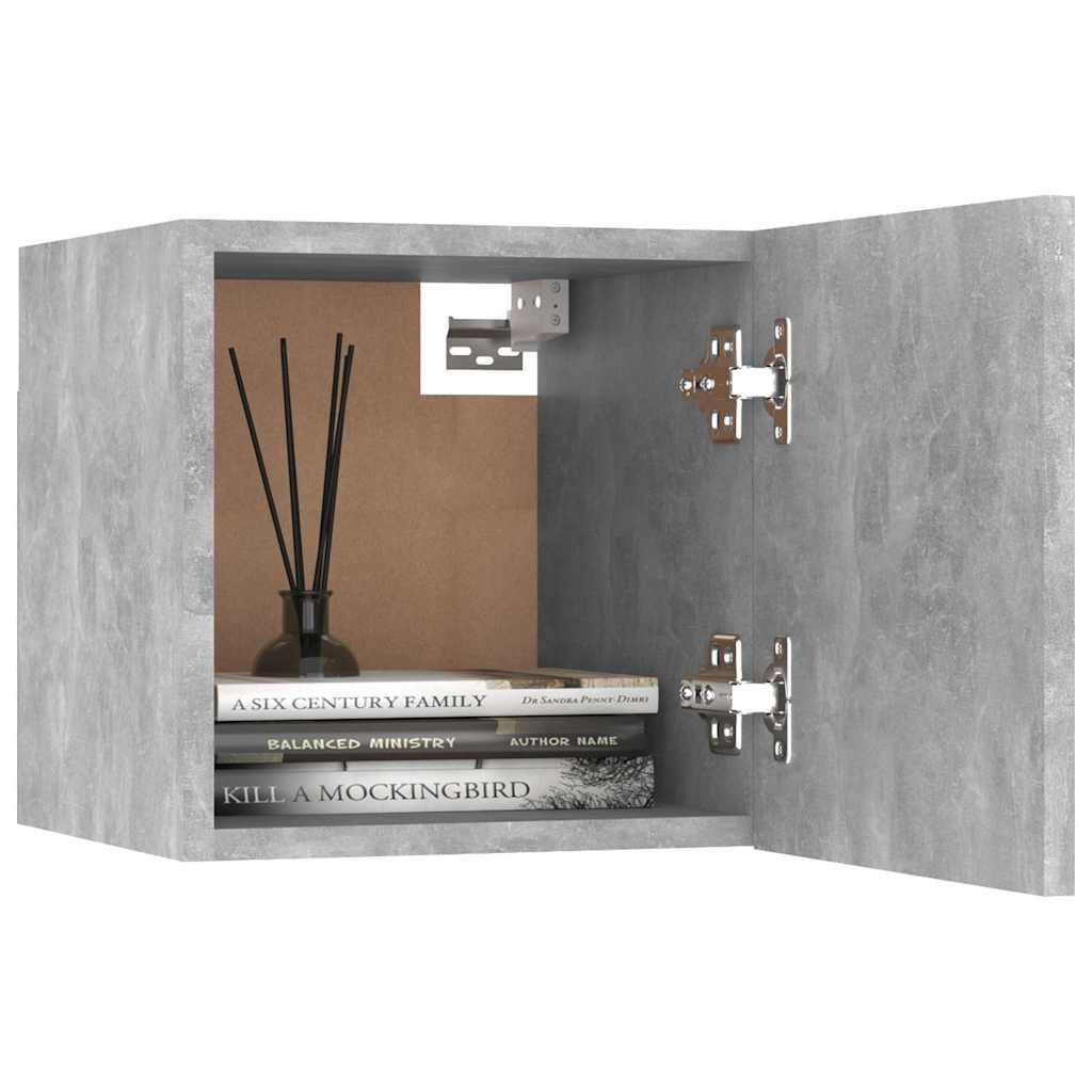 Comodini 2 pz Grigio Cemento 30,5x30x30 cm in Legno Multistrato