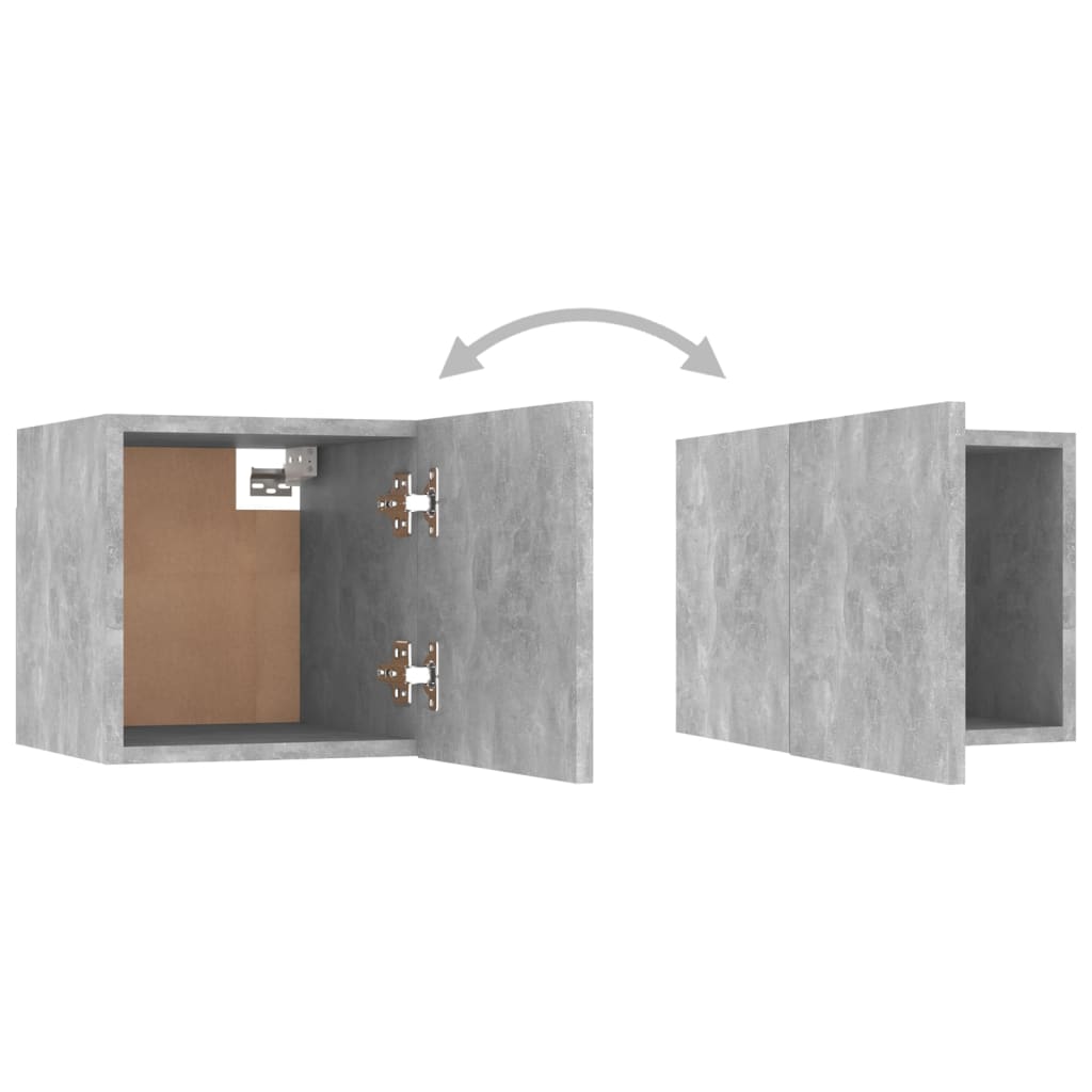 Comodini Grigio Cemento 2 pz 30,5x30x30 cm in Truciolato - homemem39