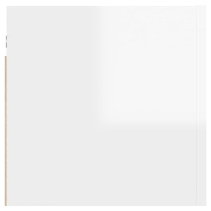 Comodino Bianco Lucido 30,5x30x30 cm in Truciolato - homemem39