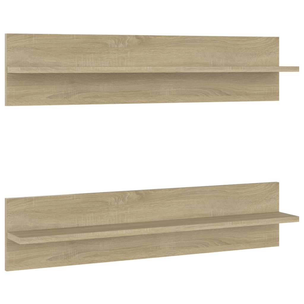 Mensole a Muro 2pz Rovere Sonoma 80x11,5x18cm Legno Multistrato | homemem39