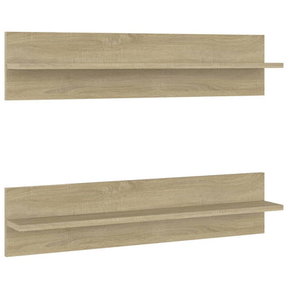 Mensole a Muro 2pz Rovere Sonoma 80x11,5x18cm Legno Multistrato | homemem39