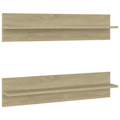 Mensole a Muro 2pz Rovere Sonoma 80x11,5x18cm Legno Multistrato