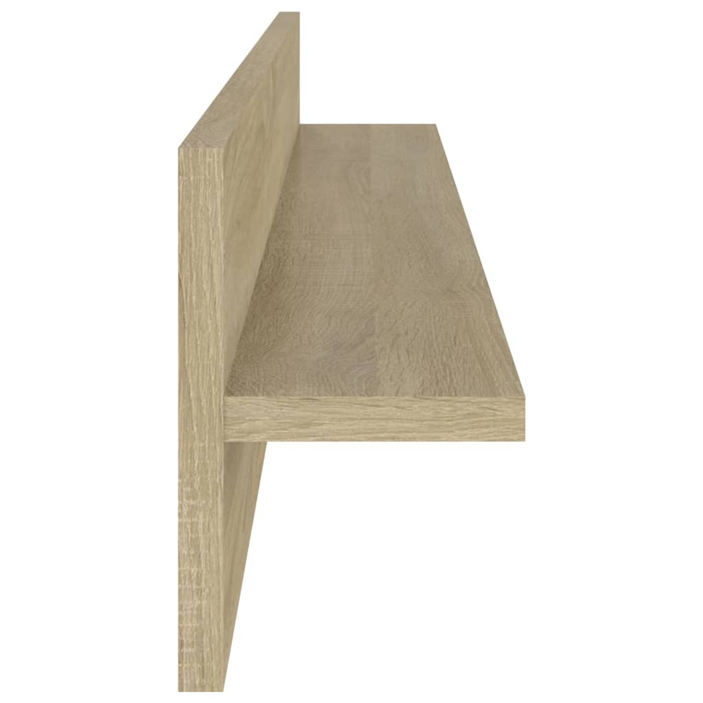 Mensole a Muro 2pz Rovere Sonoma 80x11,5x18cm Legno Multistrato | homemem39