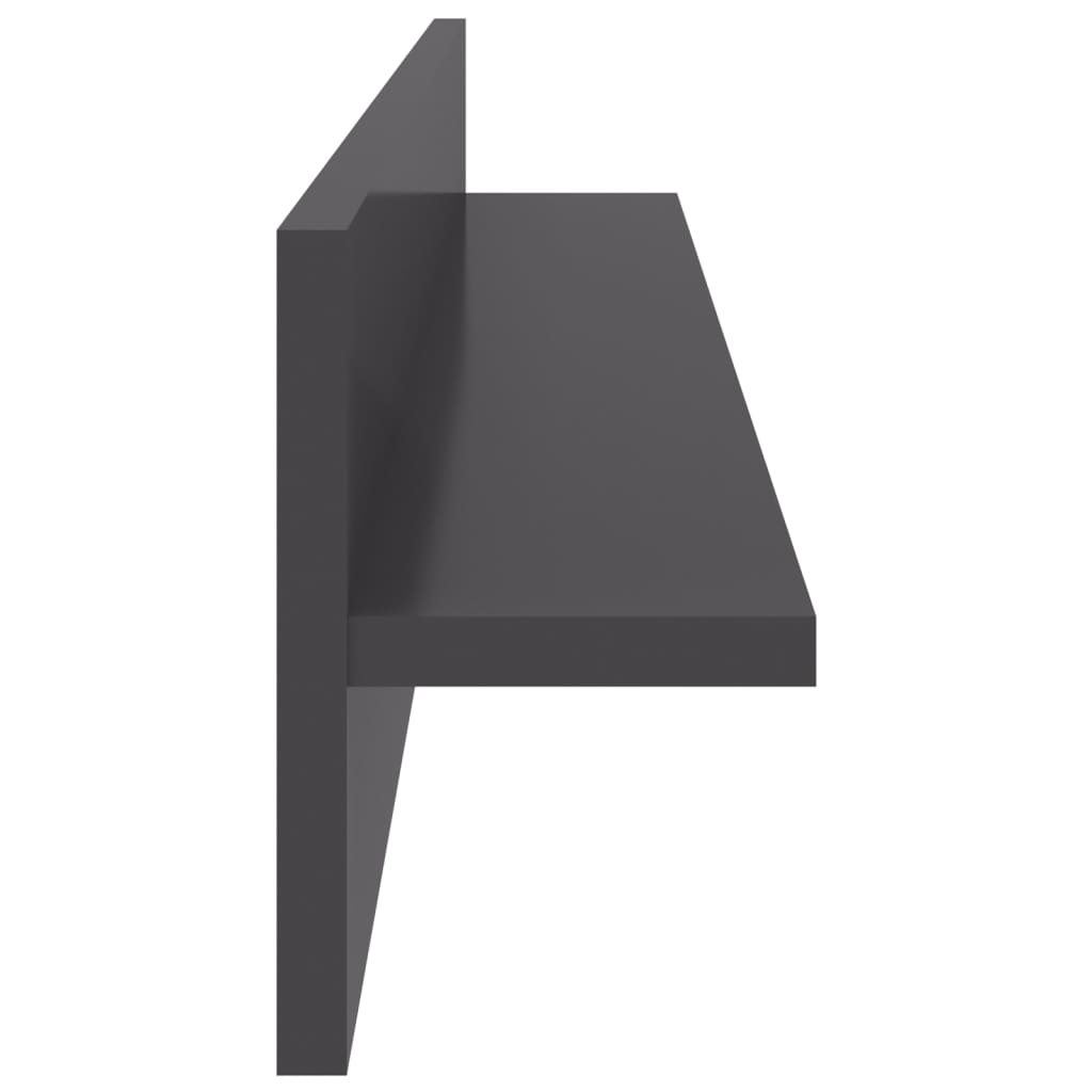 Mensole Parete 4pz Grigio Lucido 80x11,5x18cm Legno Multistrato | homemem39