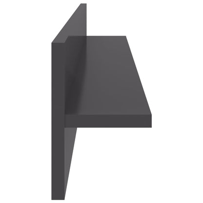 Mensole Parete 4pz Grigio Lucido 80x11,5x18cm Legno Multistrato | homemem39