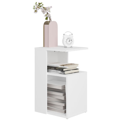 Tavolino da Salotto Bianco 36x30x56 cm in Legno Multistrato - homemem39