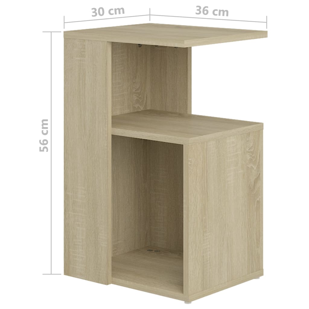 Tavolino Rovere Sonoma 36x30x56 cm in Legno Multistrato - homemem39
