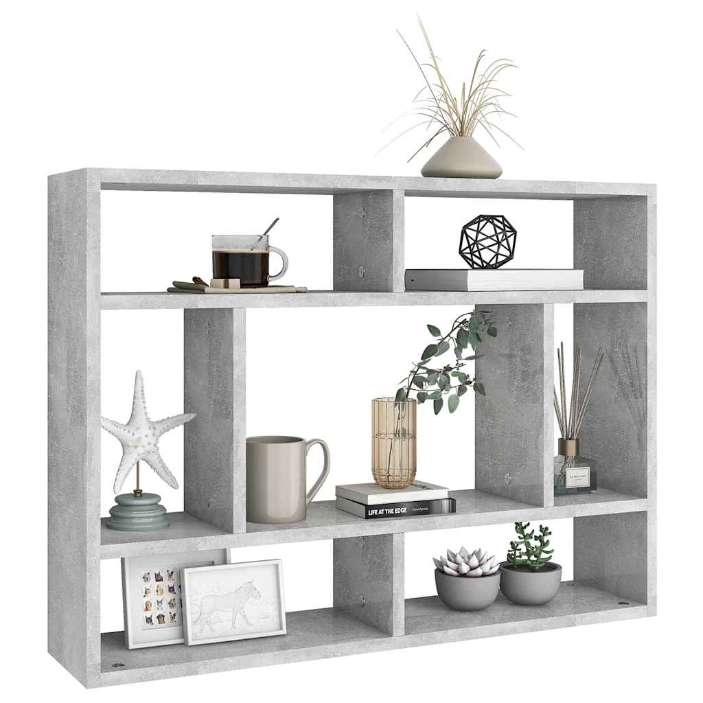 Scaffale a Parete Grigio Cemento 75x16x55 cm Legno Multistrato | homemem39