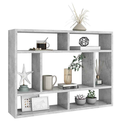 Scaffale a Parete Grigio Cemento 75x16x55 cm Legno Multistrato | homemem39