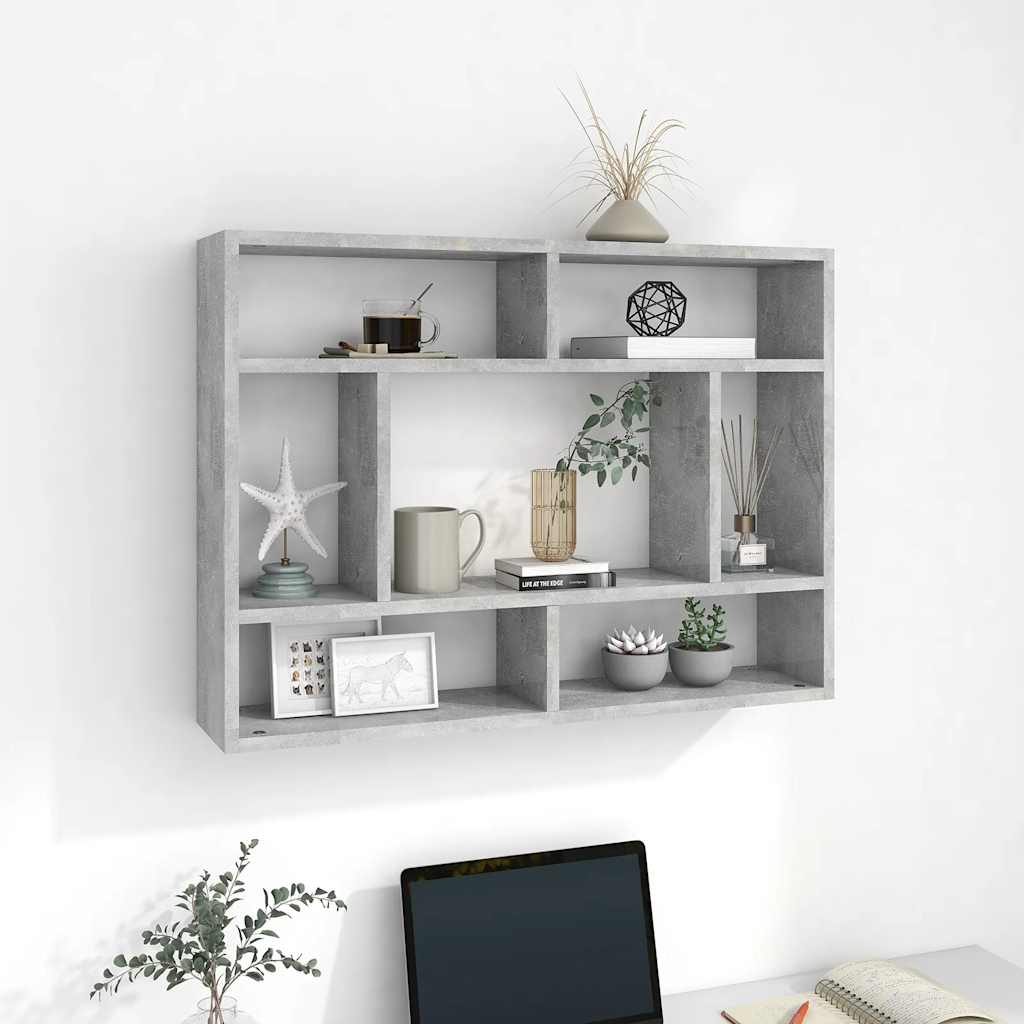 Scaffale a Parete Grigio Cemento 75x16x55 cm Legno Multistrato | homemem39