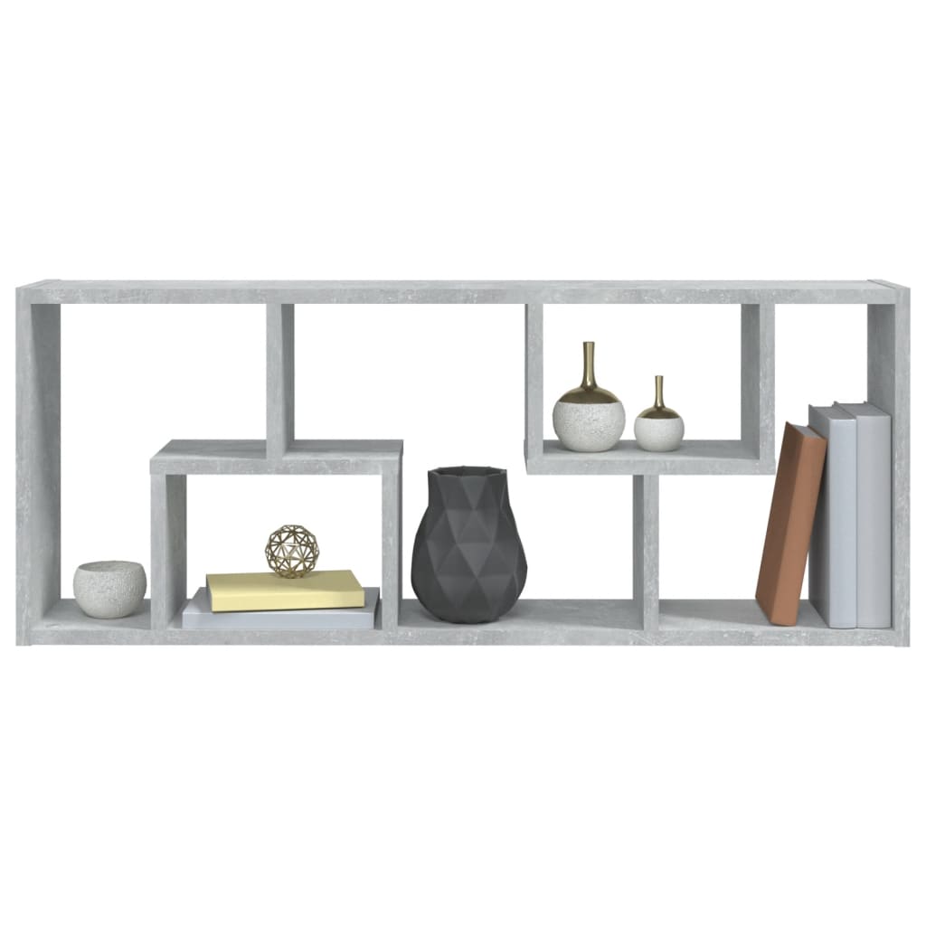 Scaffale a Parete Grigio Cemento 36x16x90 cm Legno Multistrato | homemem39