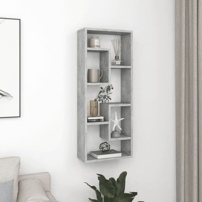 Scaffale a Parete Grigio Cemento 36x16x90 cm Legno Multistrato | homemem39