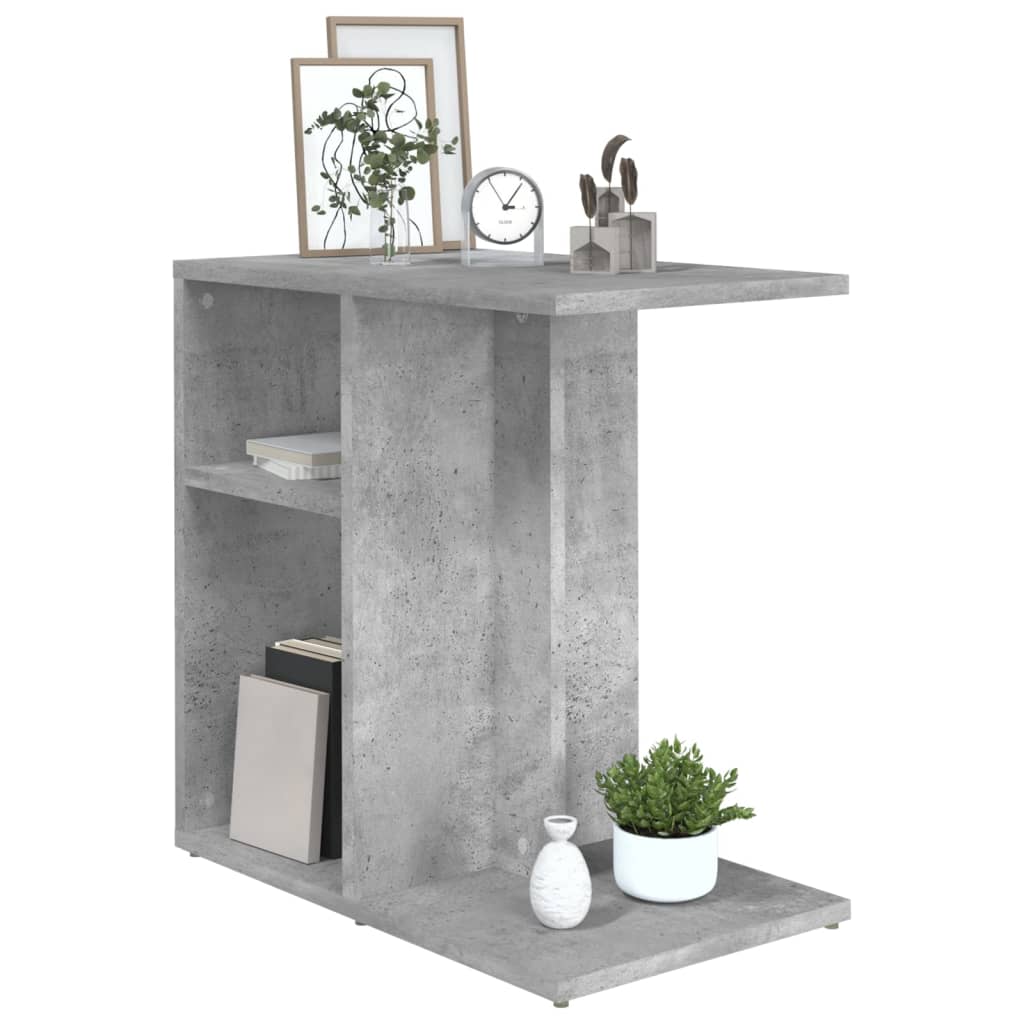 Tavolino Grigio Cemento 50x30x50 cm in Legno Multistrato - homemem39