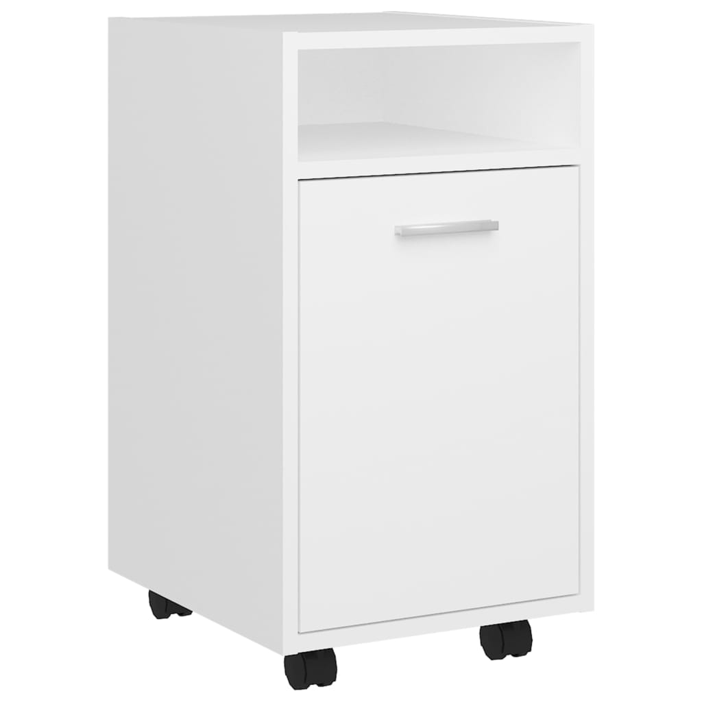 Credenza con Ruote Bianca 33x38x60 cm in Legno Multistrato - homemem39
