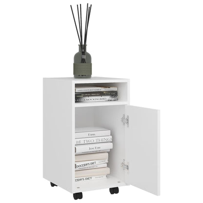 Credenza con Ruote Bianca 33x38x60 cm in Legno Multistrato - homemem39