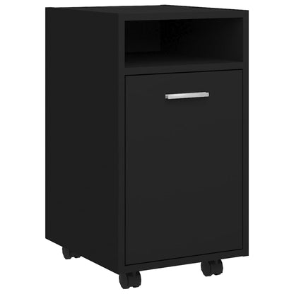 Credenza con Ruote Nera 33x38x60 cm in Legno Multistrato - homemem39