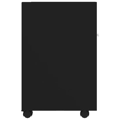 Credenza con Ruote Nera 33x38x60 cm in Legno Multistrato - homemem39