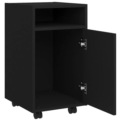 Credenza con Ruote Nera 33x38x60 cm in Legno Multistrato - homemem39