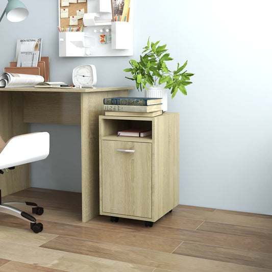 Credenza con Ruote Rovere Sonoma 33x38x60 cm Legno Multistrato - homemem39