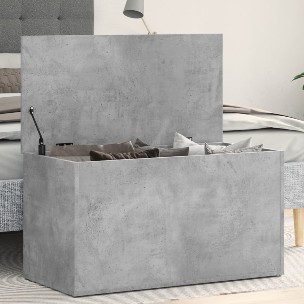 Cassapanca Grigio Cemento 84x42x46 cm in Legno Ingegnerizzato - homemem39