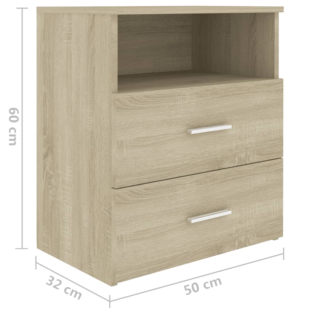 Comodini 2pz Rovere Sonoma 50x32x60 cm - homemem39