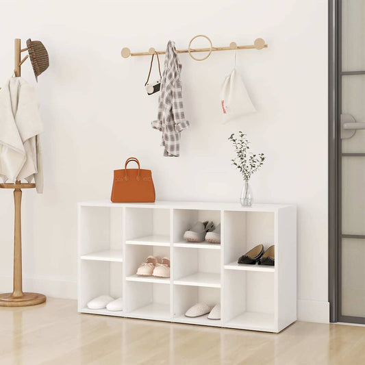 Scarpiera con Panchina Bianco 103x30x55 cm in Multistrato - homemem39