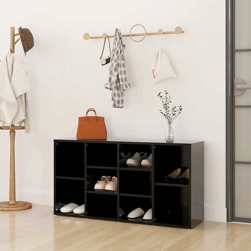 Scarpiera con Panchina Nera 103x30x55 cm Legno Multistrato - homemem39