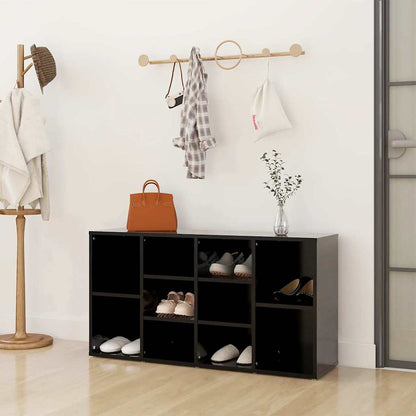 Scarpiera con Panchina Nera 103x30x55 cm Legno Multistrato - homemem39
