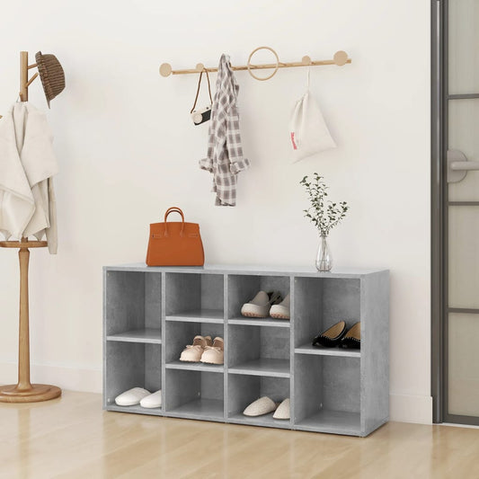 Scarpiera con Panchina Grigio Cemento 103x30x55cm Multistrato - homemem39
