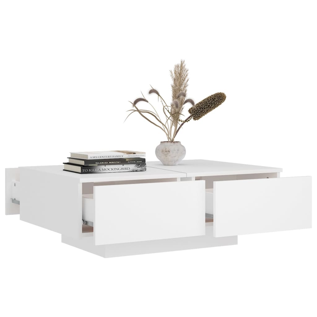 Tavolino da Salotto Bianco 90x60x31 cm in Legno Multistrato | homemem39