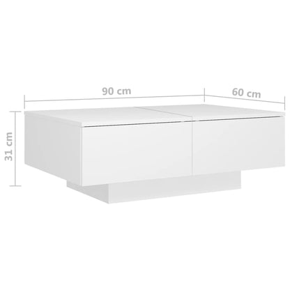 Tavolino da Salotto Bianco 90x60x31 cm in Legno Multistrato | homemem39