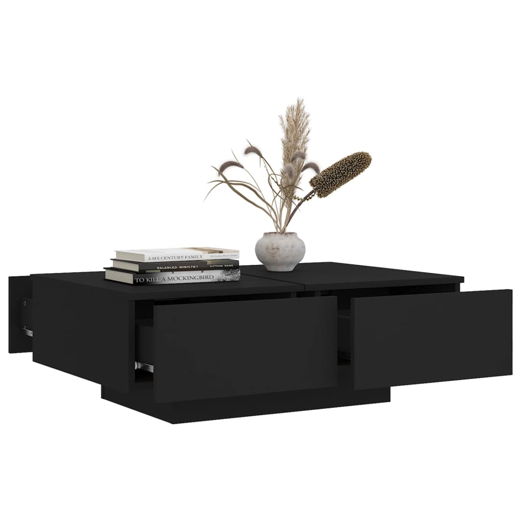 Tavolino da Salotto Nero 90x60x31 cm in Legno Multistrato | homemem39