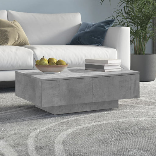 Tavolino da Salotto Grigio Cemento 90x60x31cm Legno Multistrato | homemem39