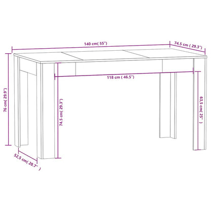 Tavolo da Pranzo Nero 140x74,5x76 cm in Legno Multistrato | homemem39