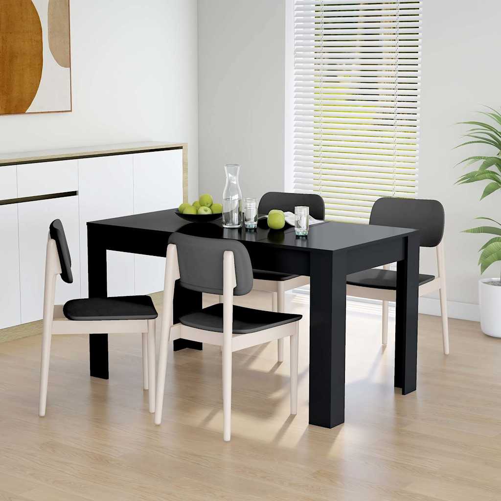 Tavolo da Pranzo Nero 140x74,5x76 cm in Legno Multistrato | homemem39