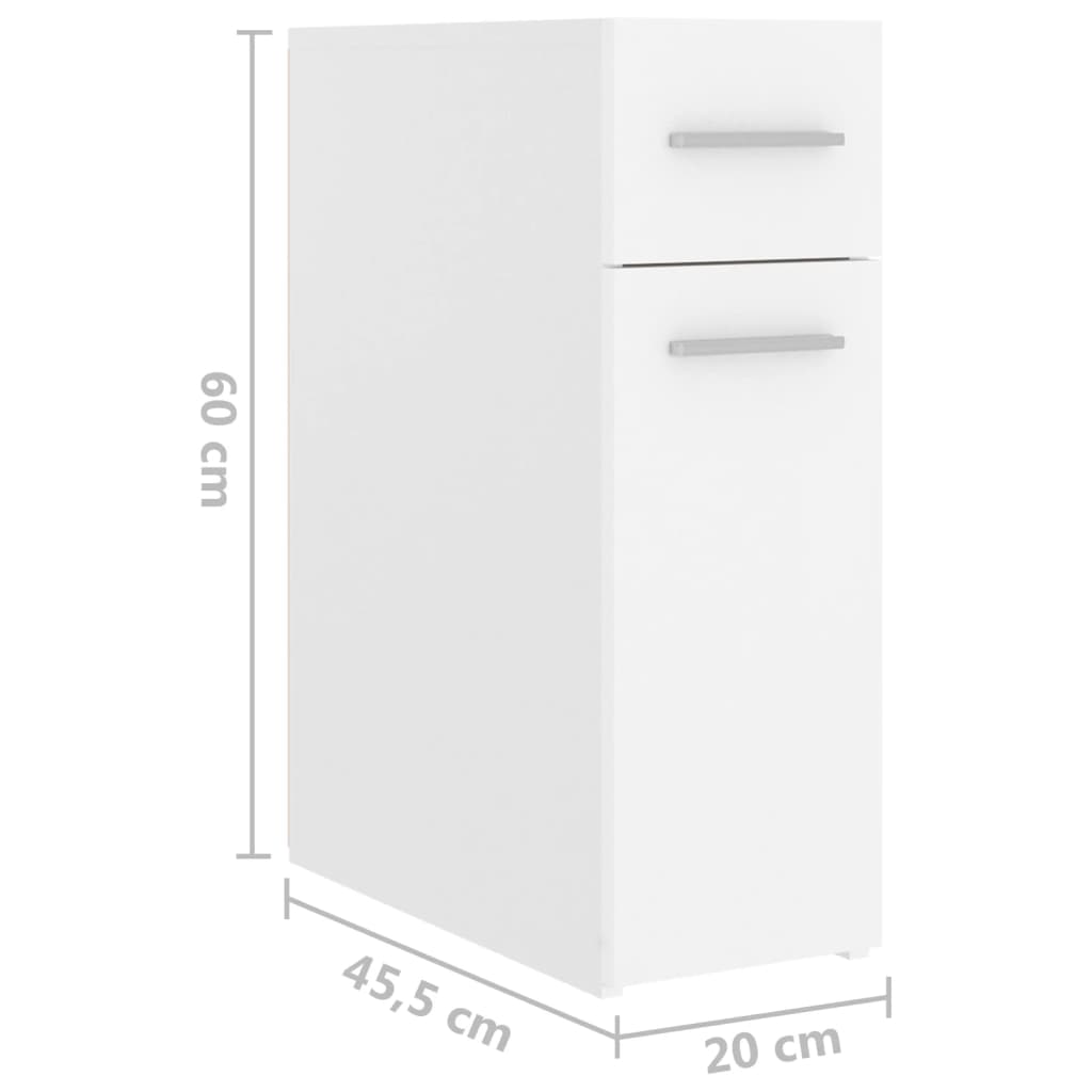 Armadietto da Farmacia Bianco 20x45,5x60 cm in Multistrato | homemem39