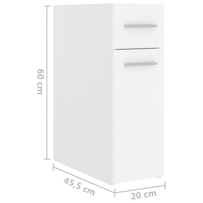 Armadietto da Farmacia Bianco 20x45,5x60 cm in Multistrato | homemem39