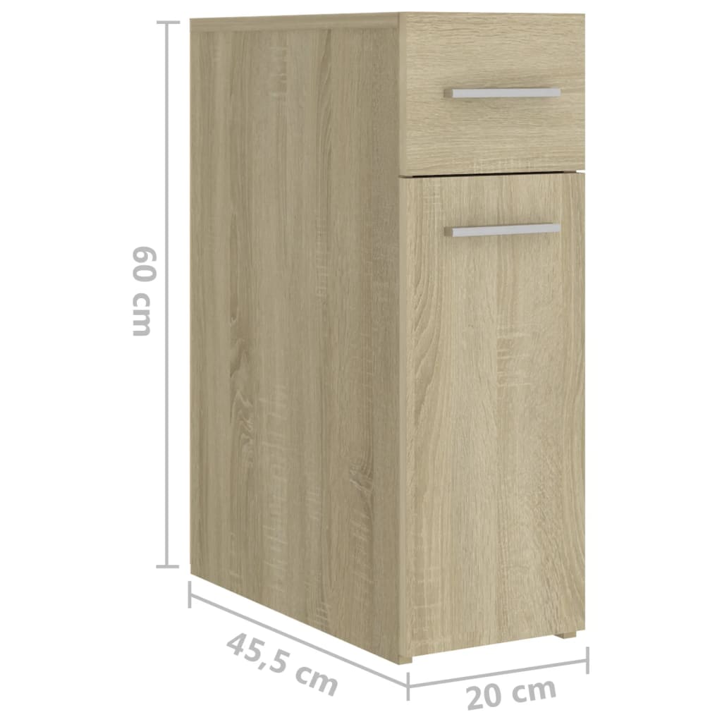 Armadietto da Farmacia Rovere Sonoma 20x45,5x60 cm Multistrato | homemem39