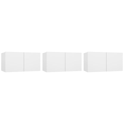 Mobili Porta TV Pensili 3pz Bianchi 60x30x30 cm