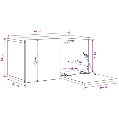 Mobili Porta TV Pensili 3pz Bianchi 60x30x30 cm