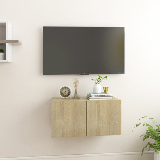 Mobile Porta TV Pensile Rovere Sonoma 60x30x30 cm - homemem39