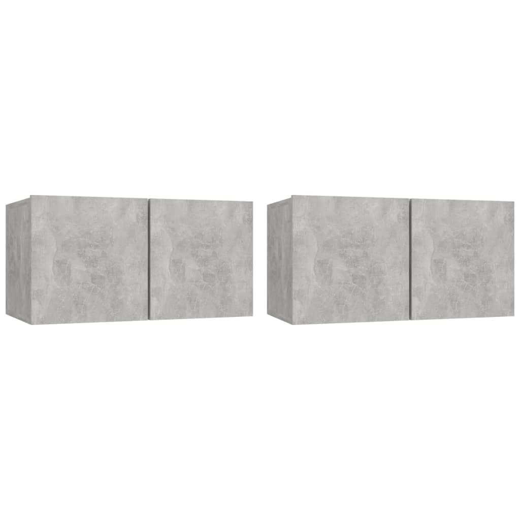 Mobili Porta TV Pensili 2pz Grigio Cemento 60x30x30 cm - homemem39