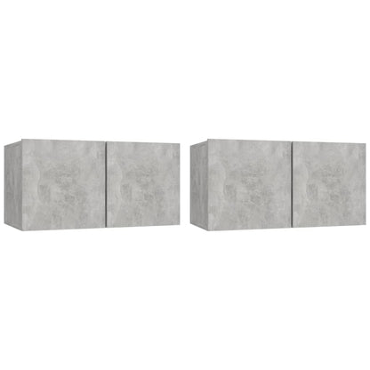Mobili Porta TV Pensili 2pz Grigio Cemento 60x30x30 cm - homemem39