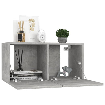 Mobili Porta TV Pensili 2pz Grigio Cemento 60x30x30 cm - homemem39