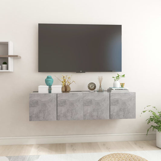Mobili Porta TV Pensili 2pz Grigio Cemento 60x30x30 cm - homemem39