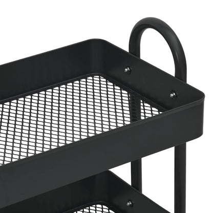 Carrello a 3 Livelli Nero 43x34x79 cm in Acciaio | homemem39