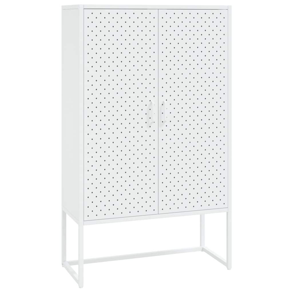 Credenza Alta Bianca 80x35x135 cm in Acciaio | homemem39
