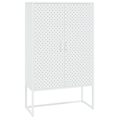 Credenza Alta Bianca 80x35x135 cm in Acciaio | homemem39